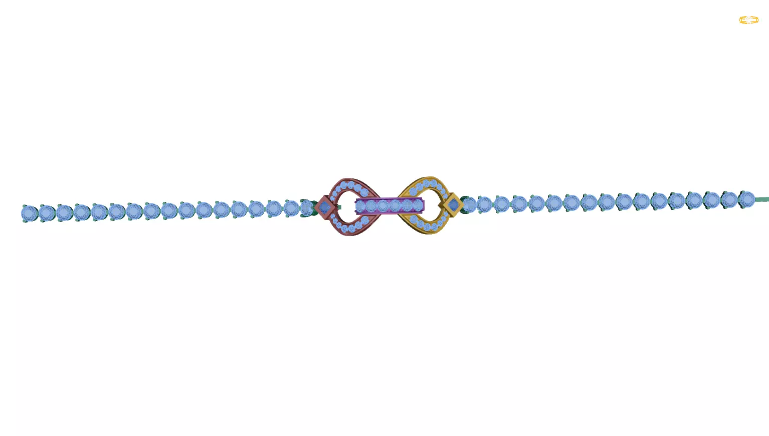 bracelet with infinity symbol 3D print model_0