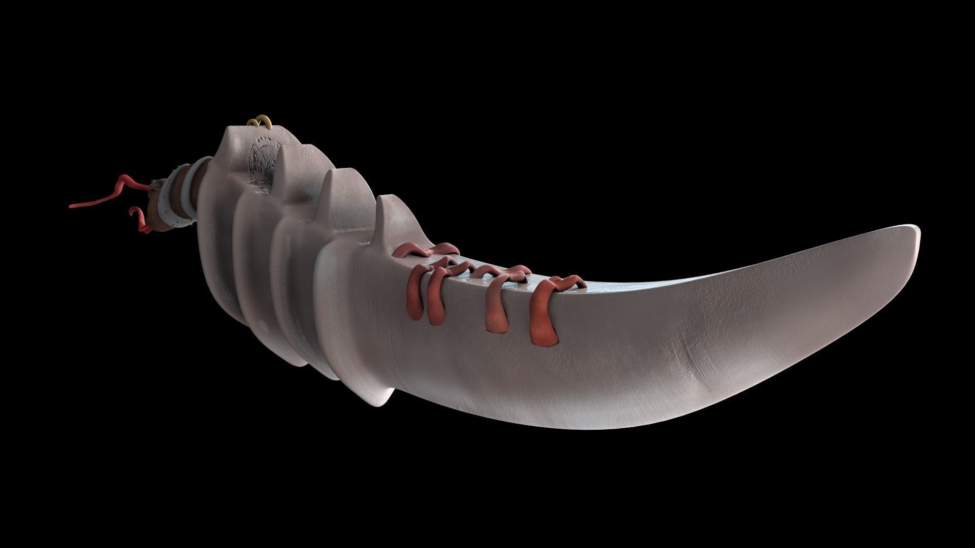 Skeleton sword Low-poly 3D model_1