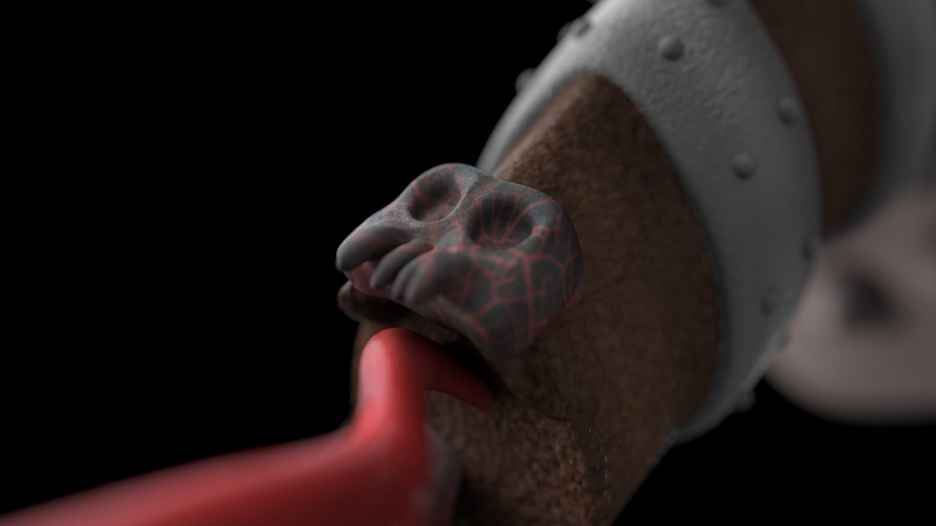 Skeleton sword Low-poly 3D model_6