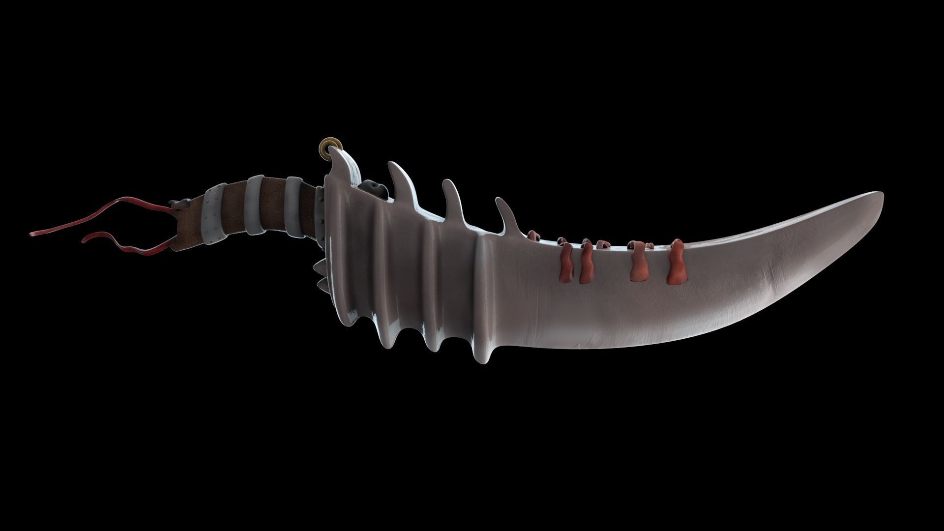 Skeleton sword Low-poly 3D model_3