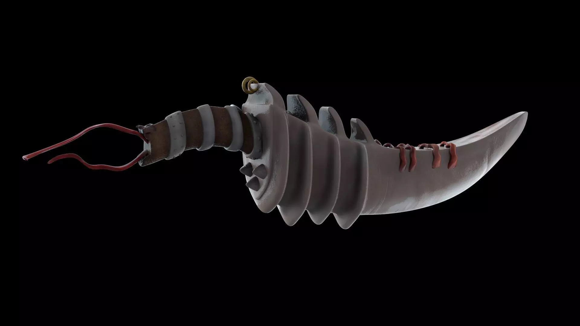 Skeleton sword Low-poly 3D model_0
