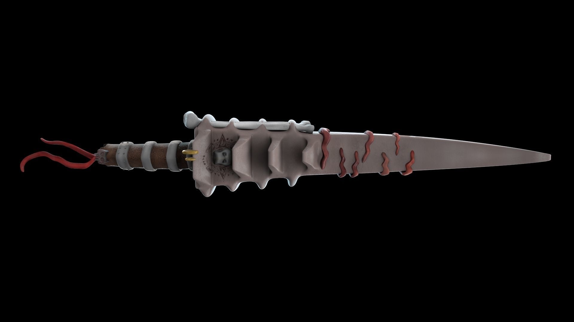 Skeleton sword Low-poly 3D model_4