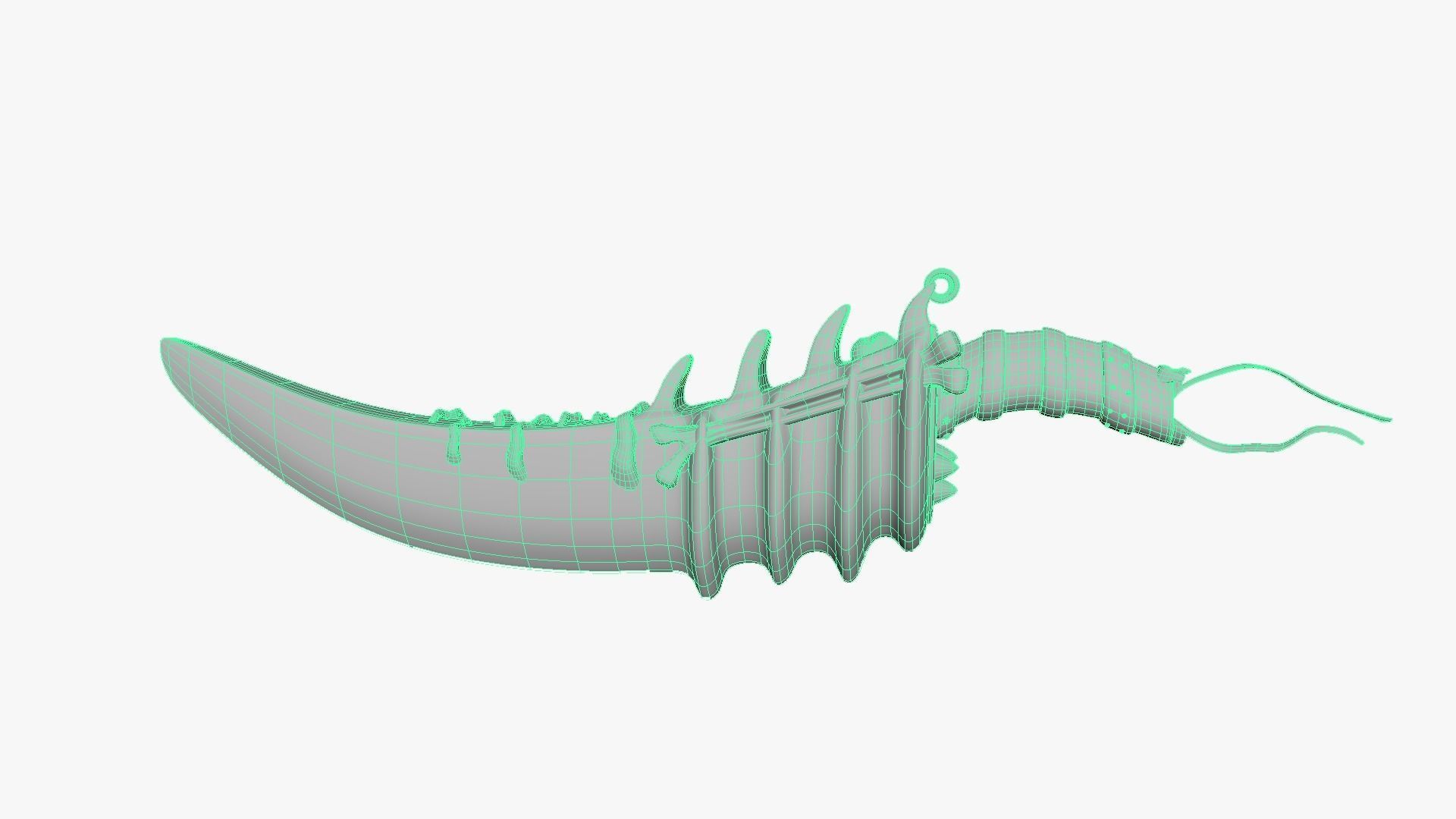 Skeleton sword Low-poly 3D model_9