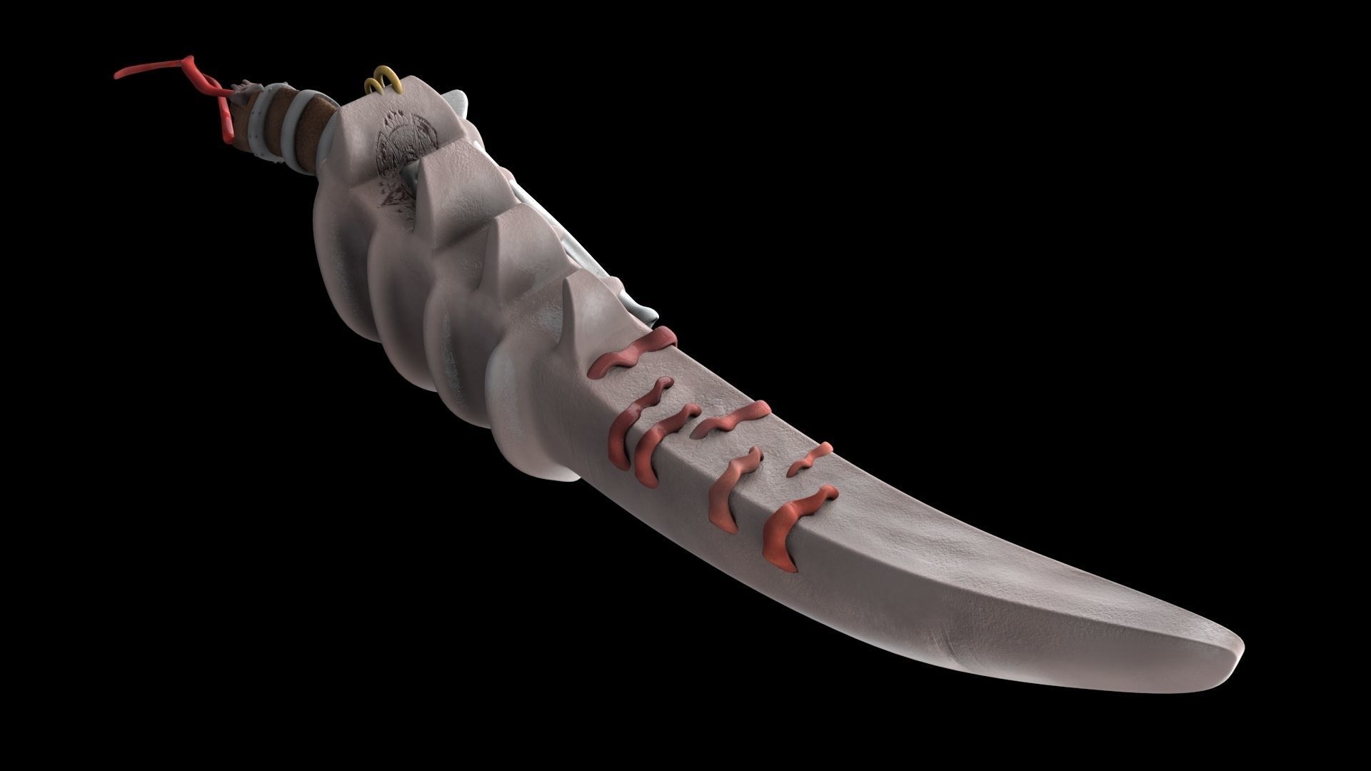 Skeleton sword Low-poly 3D model_2