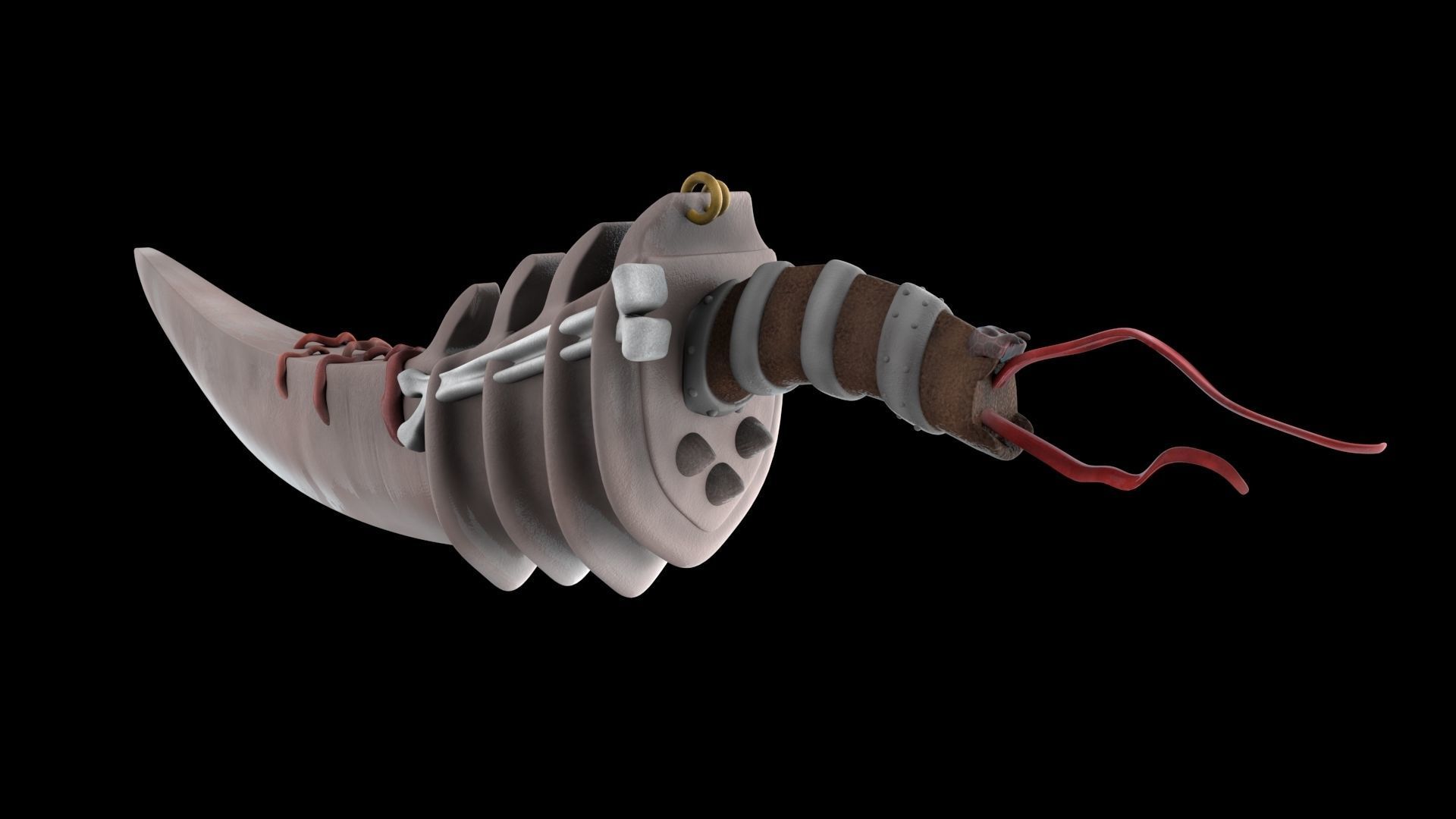 Skeleton sword Low-poly 3D model_5