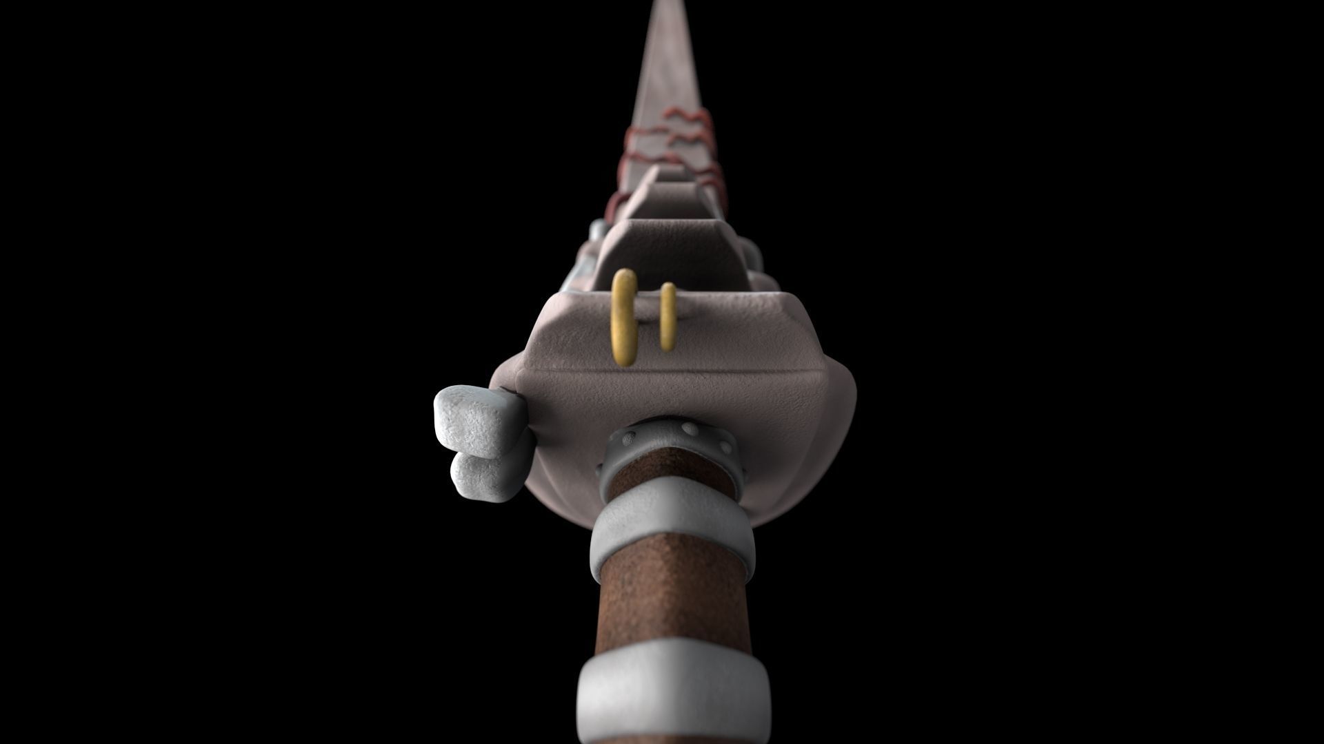 Skeleton sword Low-poly 3D model_8