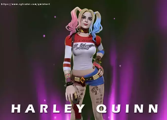 Harley Quinn Statue - Statue 3D print model fanart 3D print model