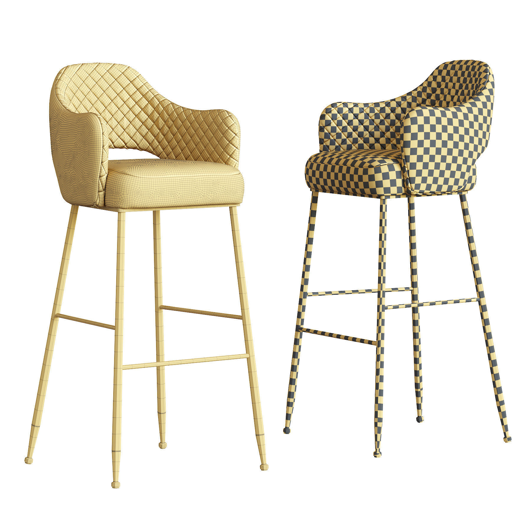 Modern barstool 3D model_4