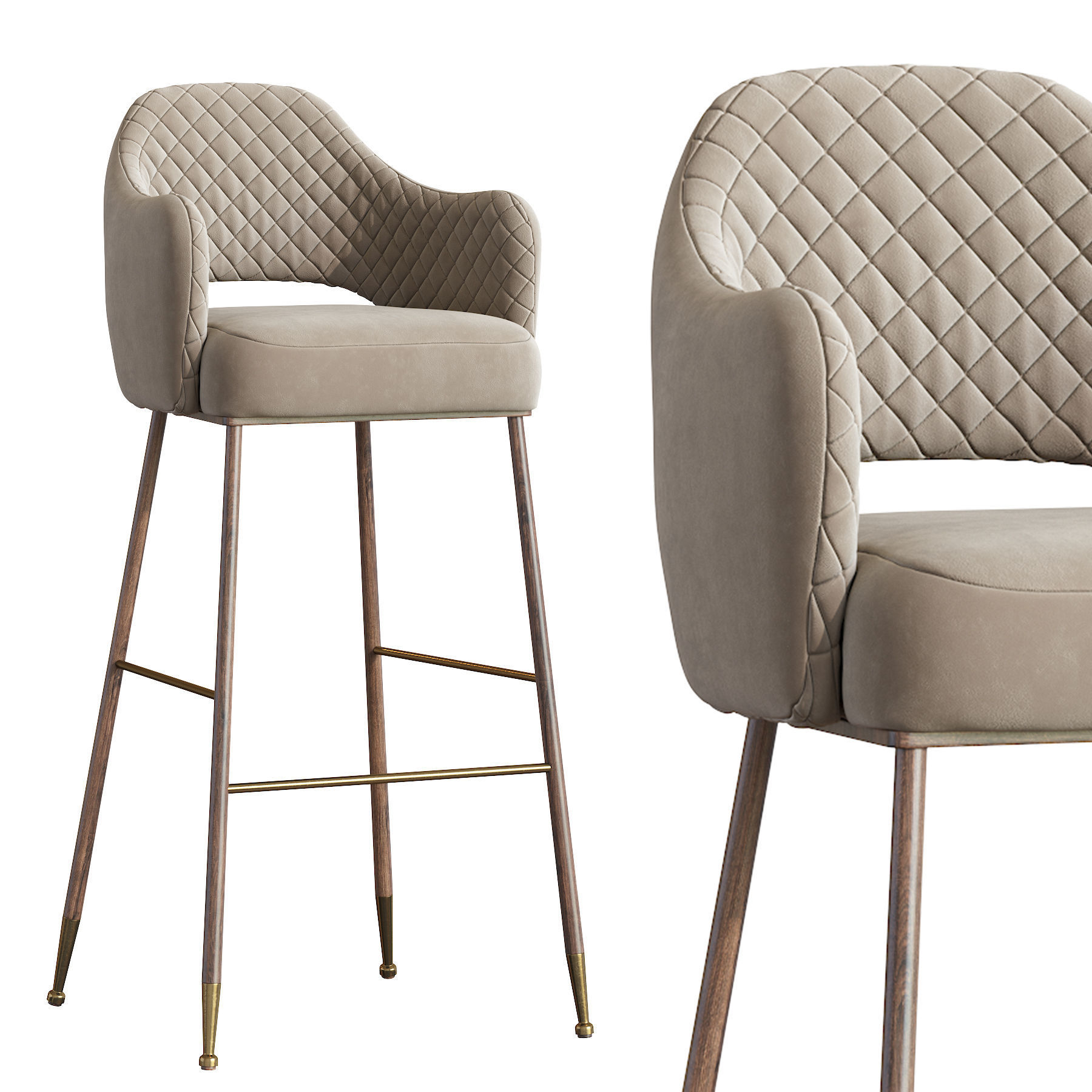 Modern barstool 3D model_3