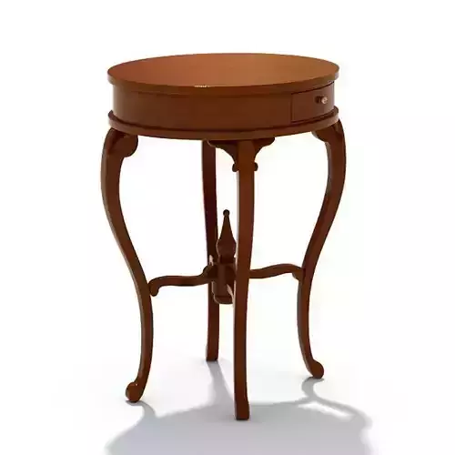 Classic Furniture Round Table With Drawer 3D model