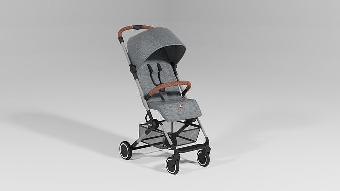 ABC Design Ping Diamond Stroller gray fabric for babies S Low-poly 3D model