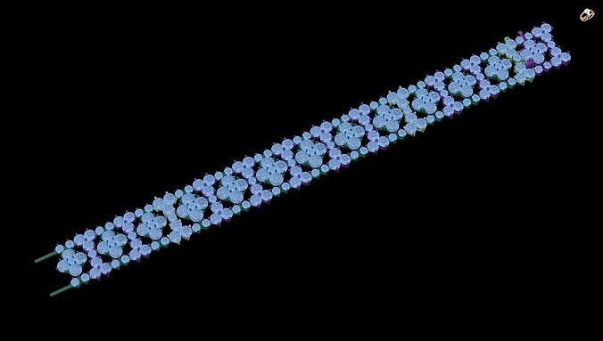 bracelet with flowers 3D print model