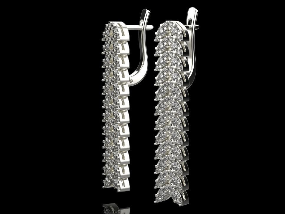 marquise earrings 3D print model_11