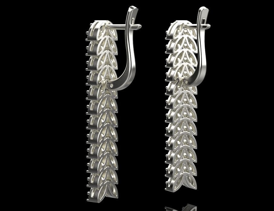 marquise earrings 3D print model_12