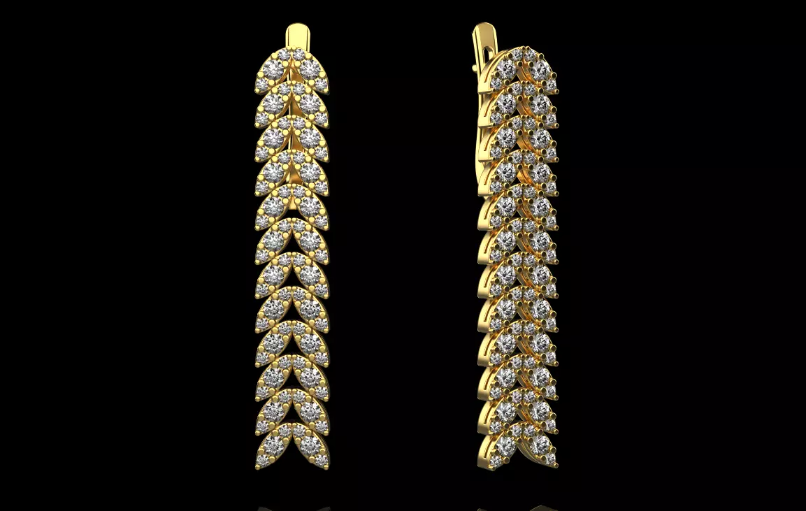 marquise earrings 3D print model_0