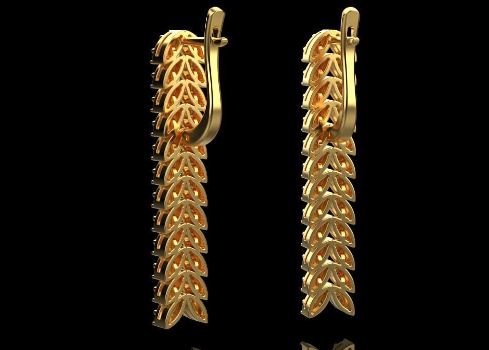 marquise earrings 3D print model_7