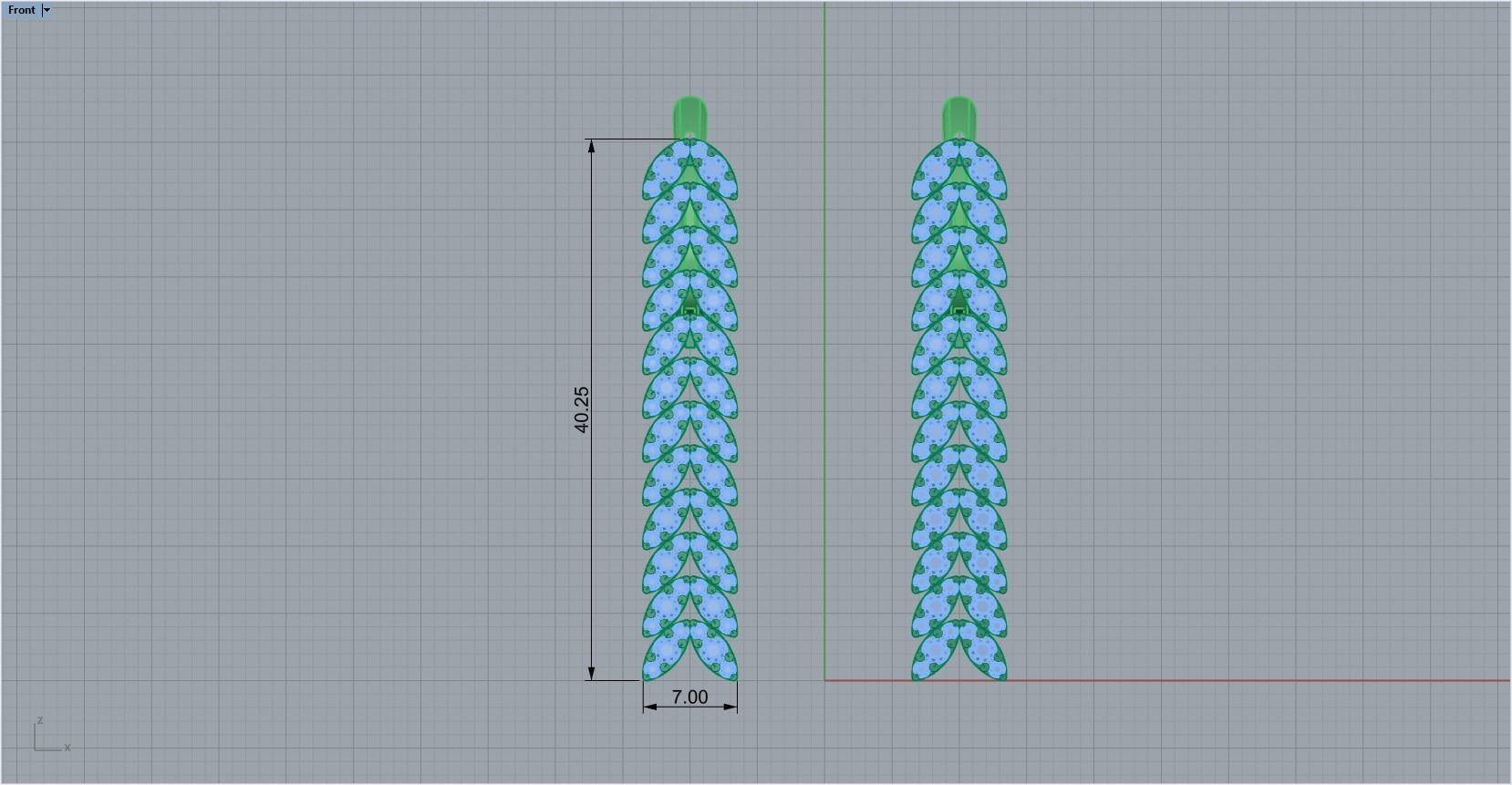 marquise earrings 3D print model_2