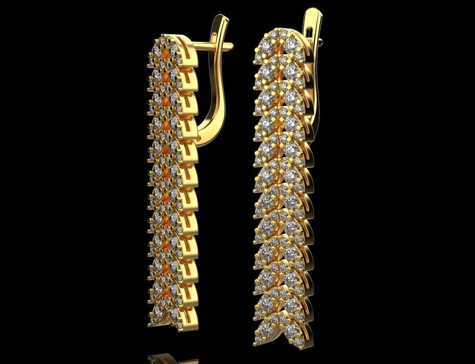 marquise earrings 3D print model_6