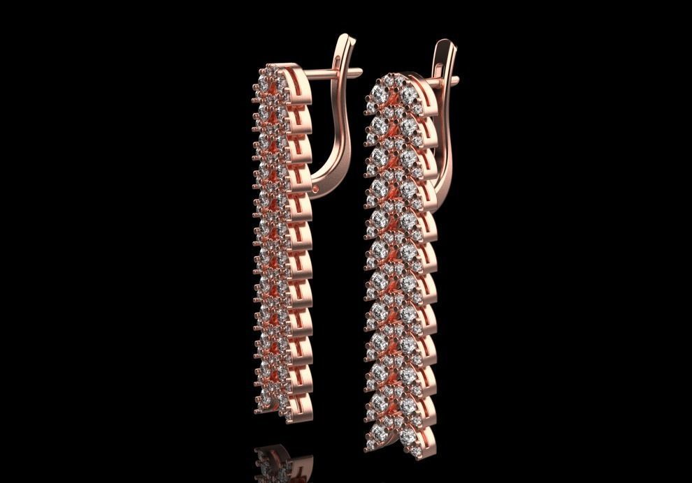 marquise earrings 3D print model_15