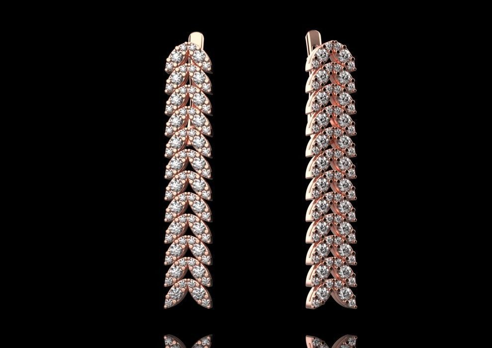 marquise earrings 3D print model_14