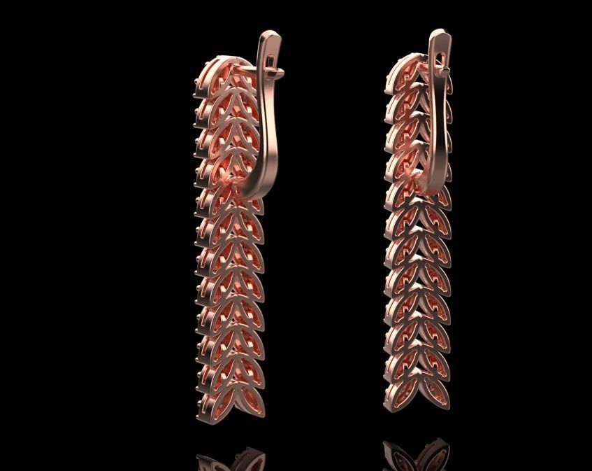 marquise earrings 3D print model_16