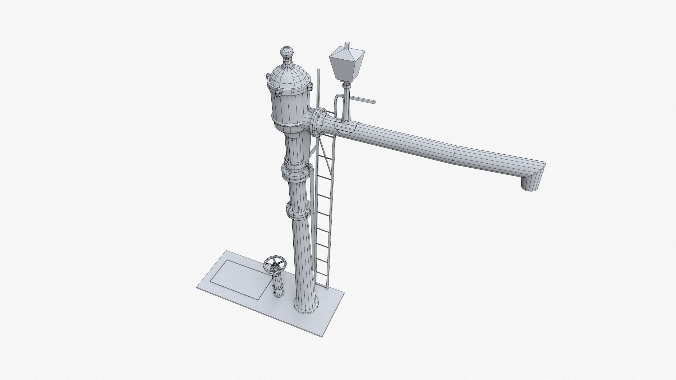 3D Railroad Water Pump Low-poly 3D model_7