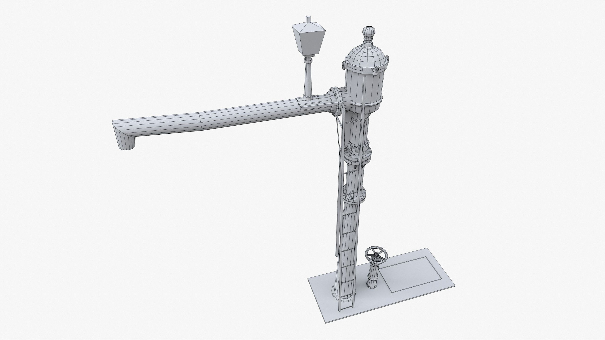 3D Railroad Water Pump Low-poly 3D model_6