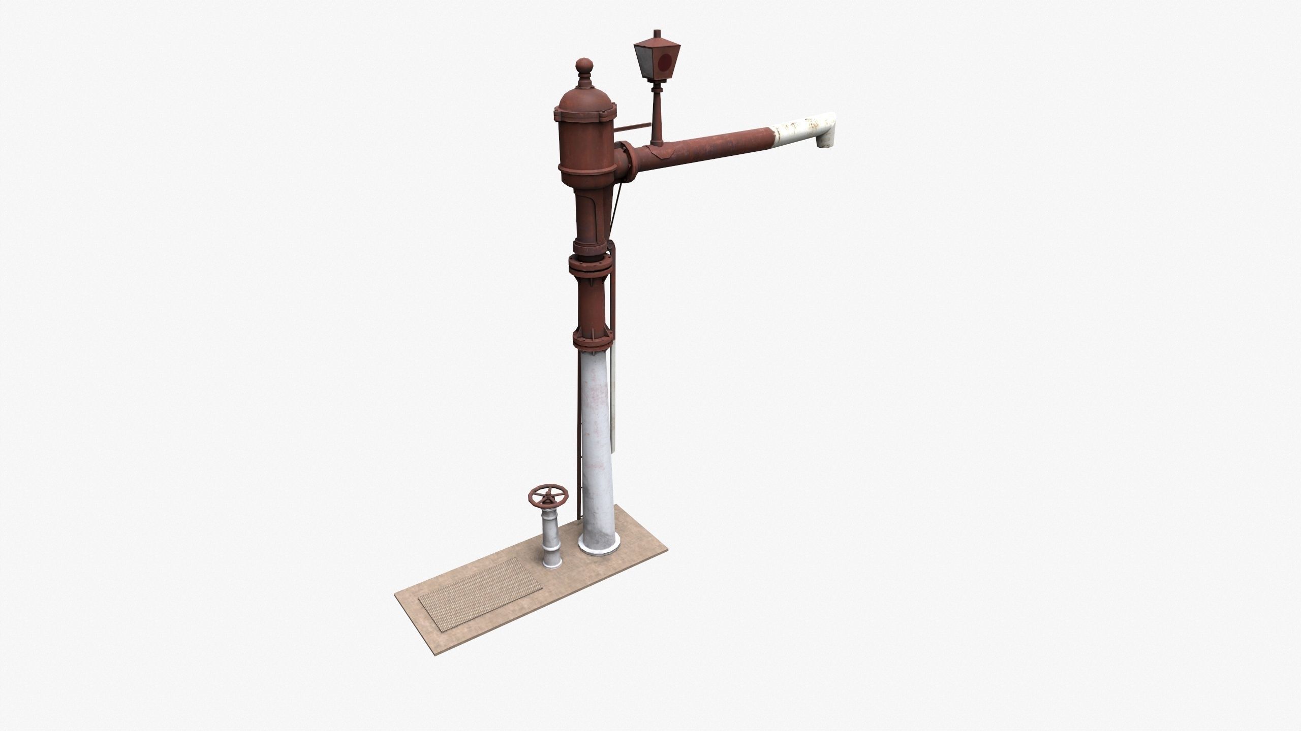 3D Railroad Water Pump Low-poly 3D model_3