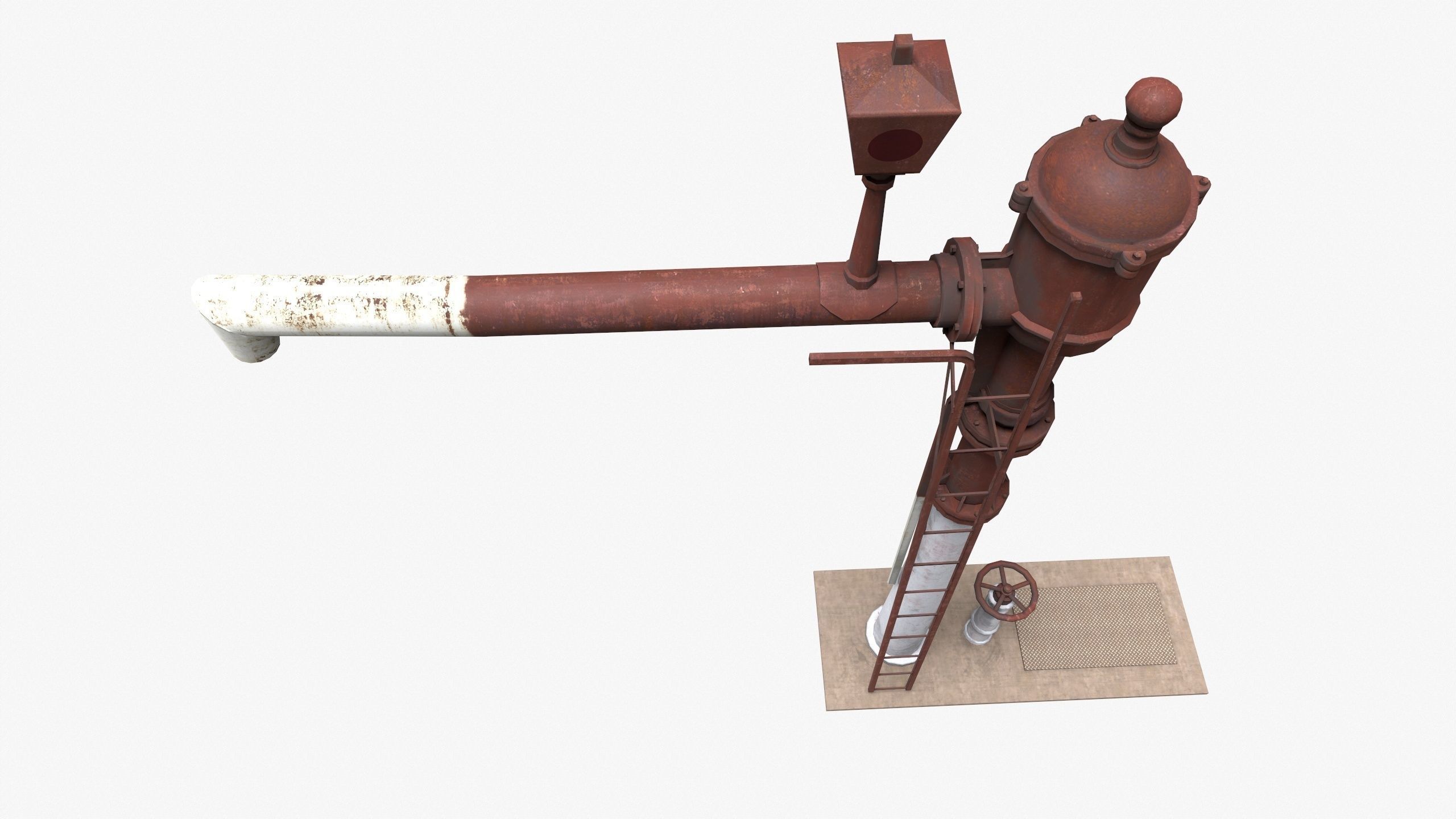 3D Railroad Water Pump Low-poly 3D model_5