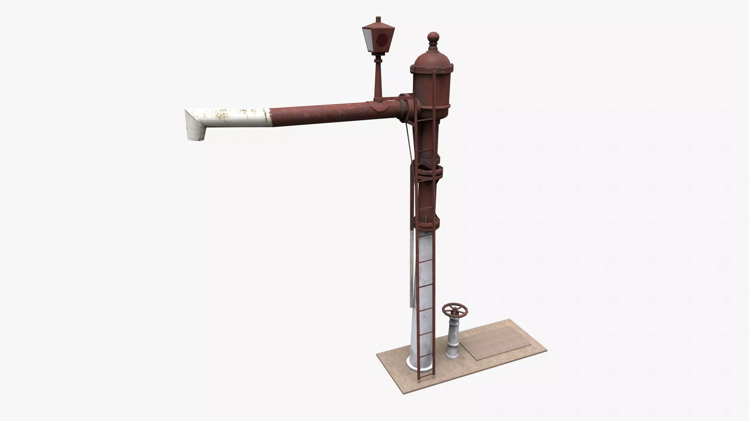 3D Railroad Water Pump Low-poly 3D model_0