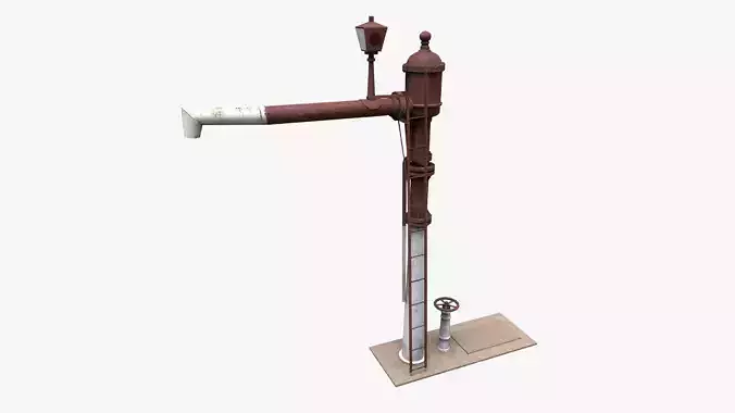 3D Railroad Water Pump  Low-poly 3D model