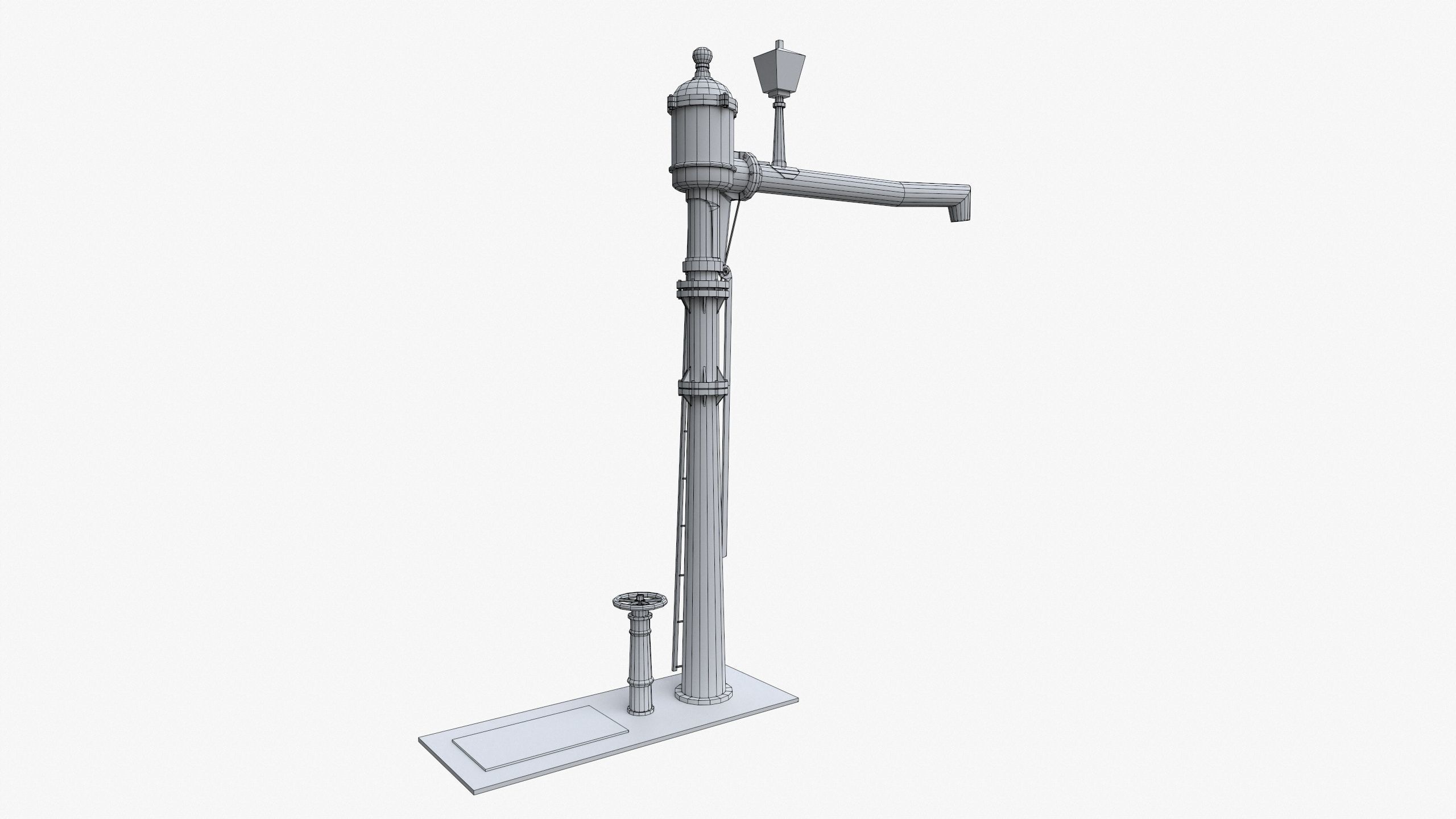 3D Railroad Water Pump Low-poly 3D model_8