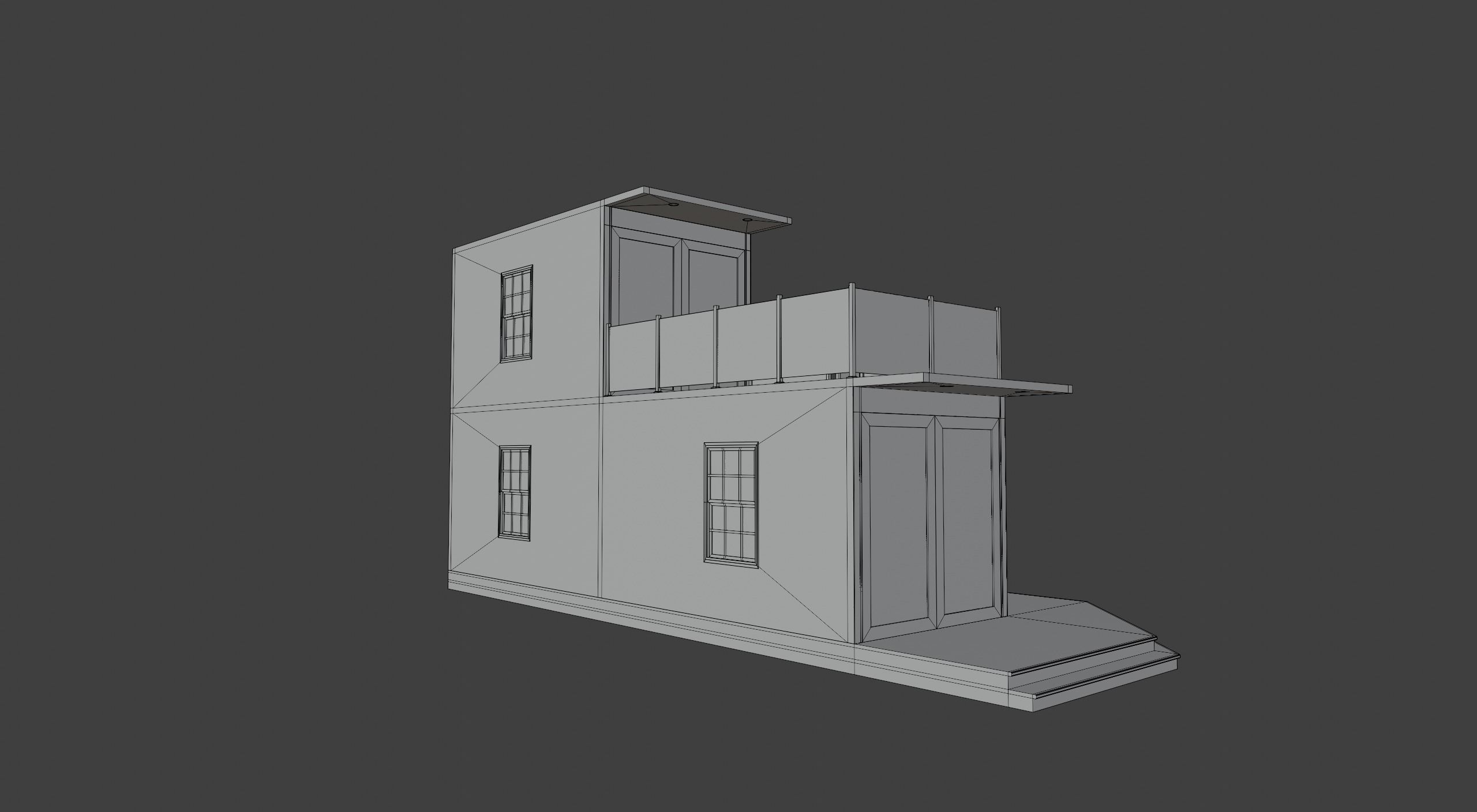 Tiny House Low-poly 3D model_9