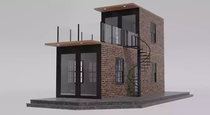 Tiny House Low-poly 3D model