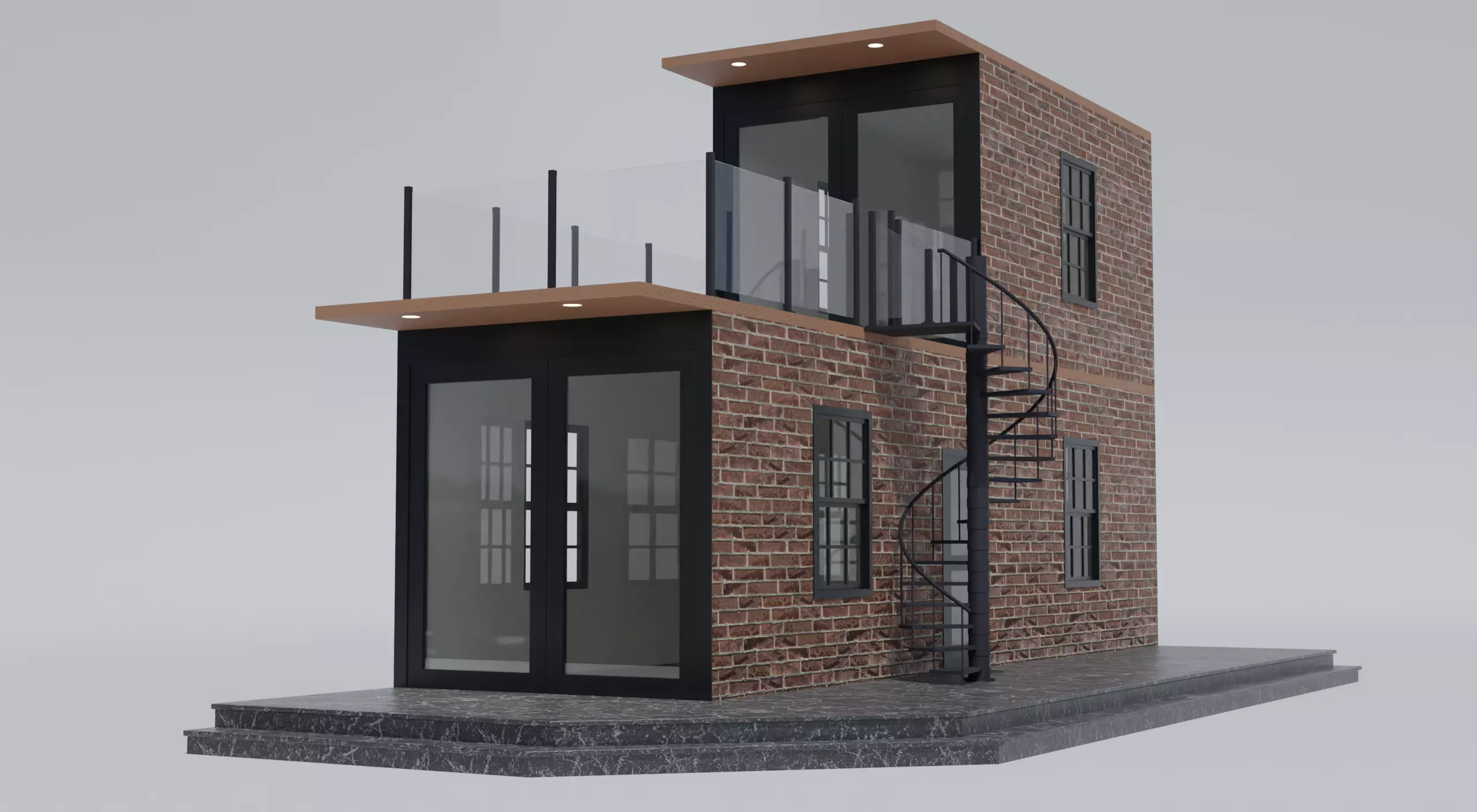 Tiny House Low-poly 3D model_0