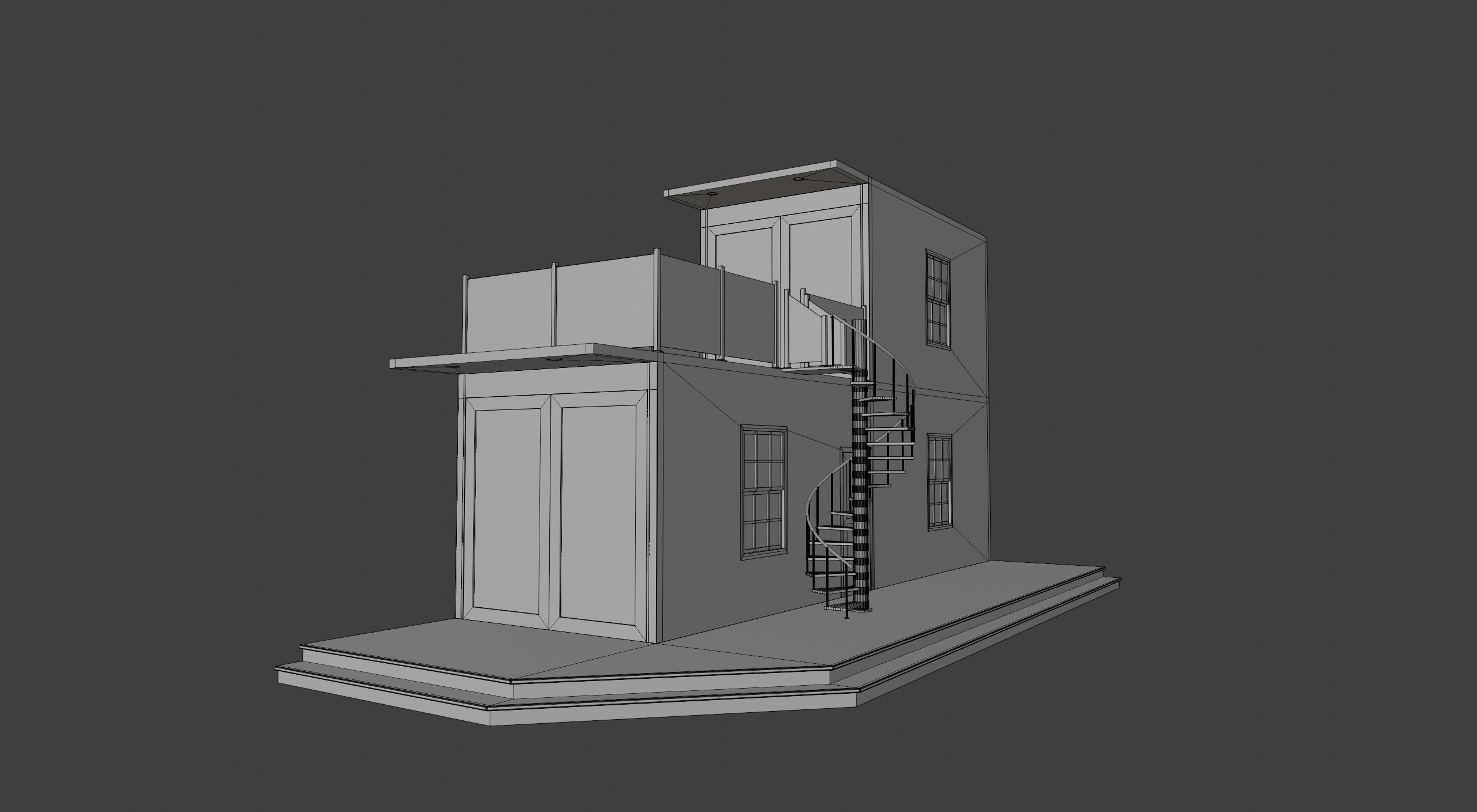 Tiny House Low-poly 3D model_8