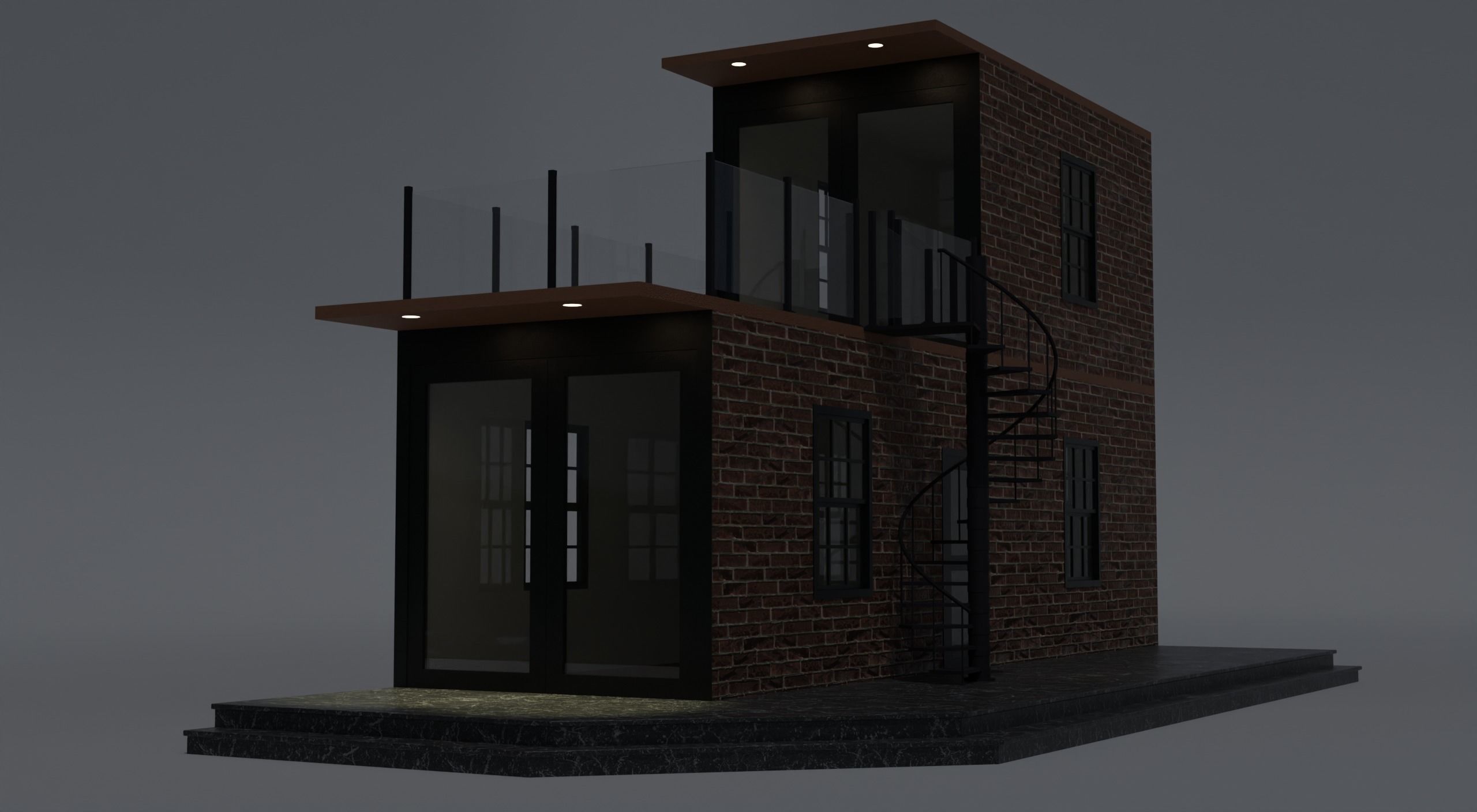 Tiny House Low-poly 3D model_1