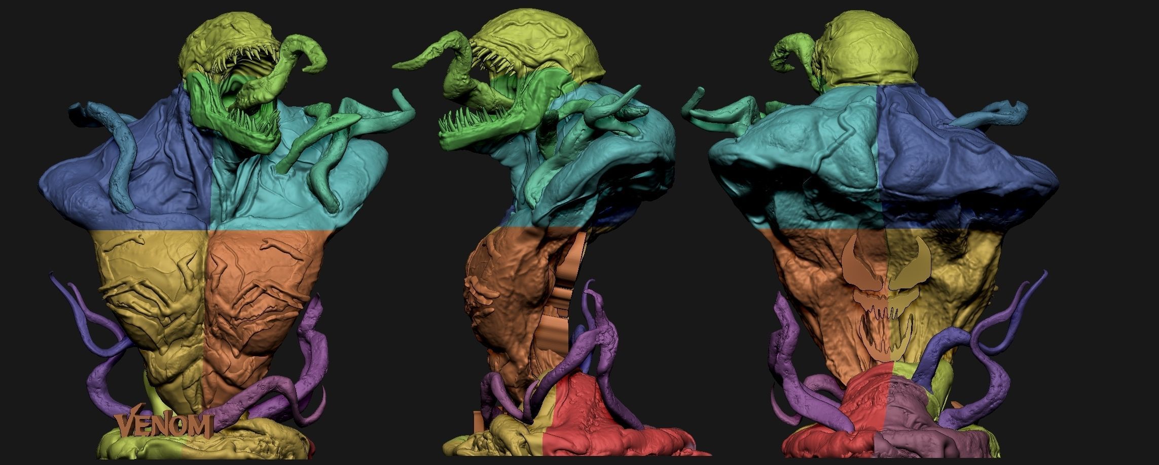 Venom Bust 3D print model_4