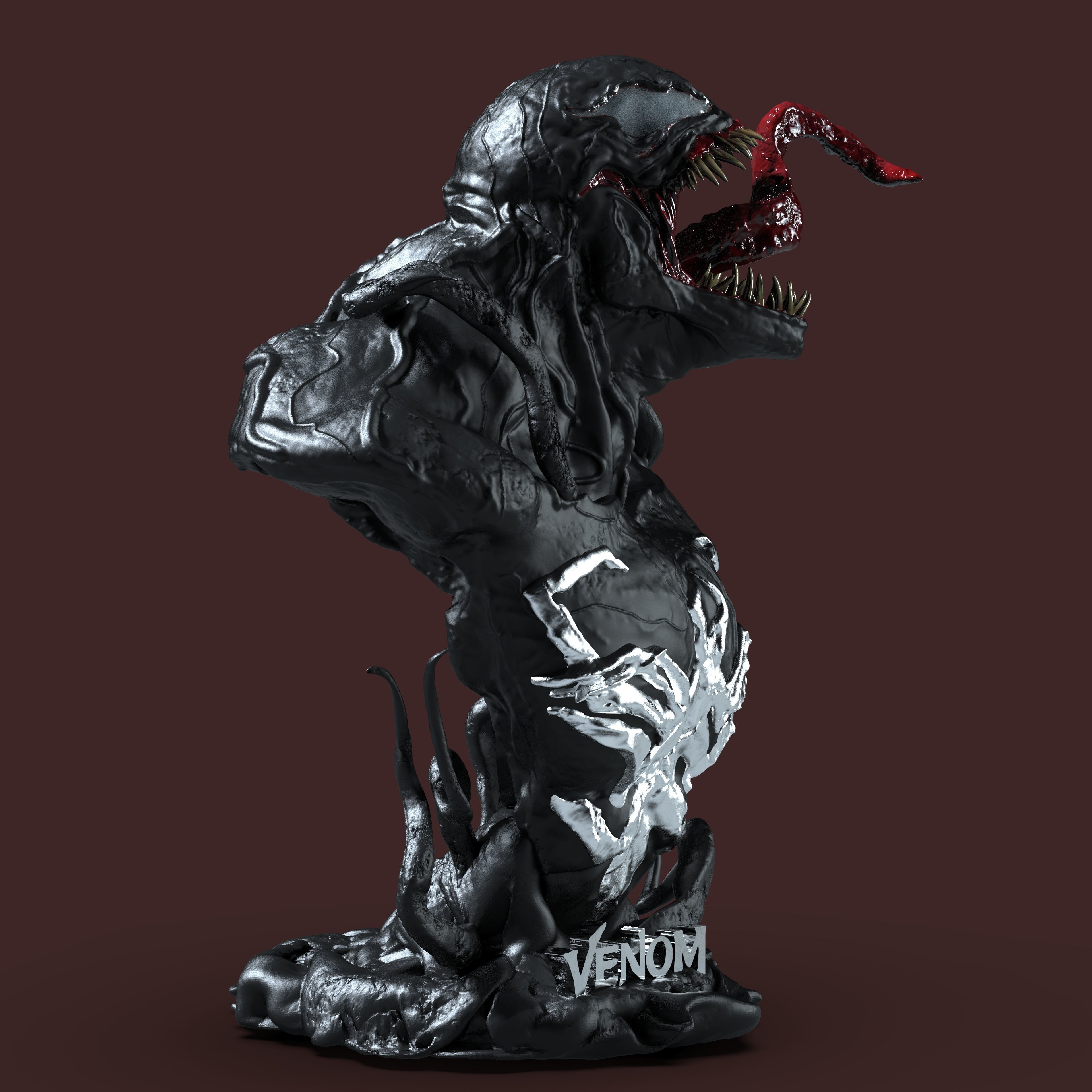 Venom Bust 3D print model_3