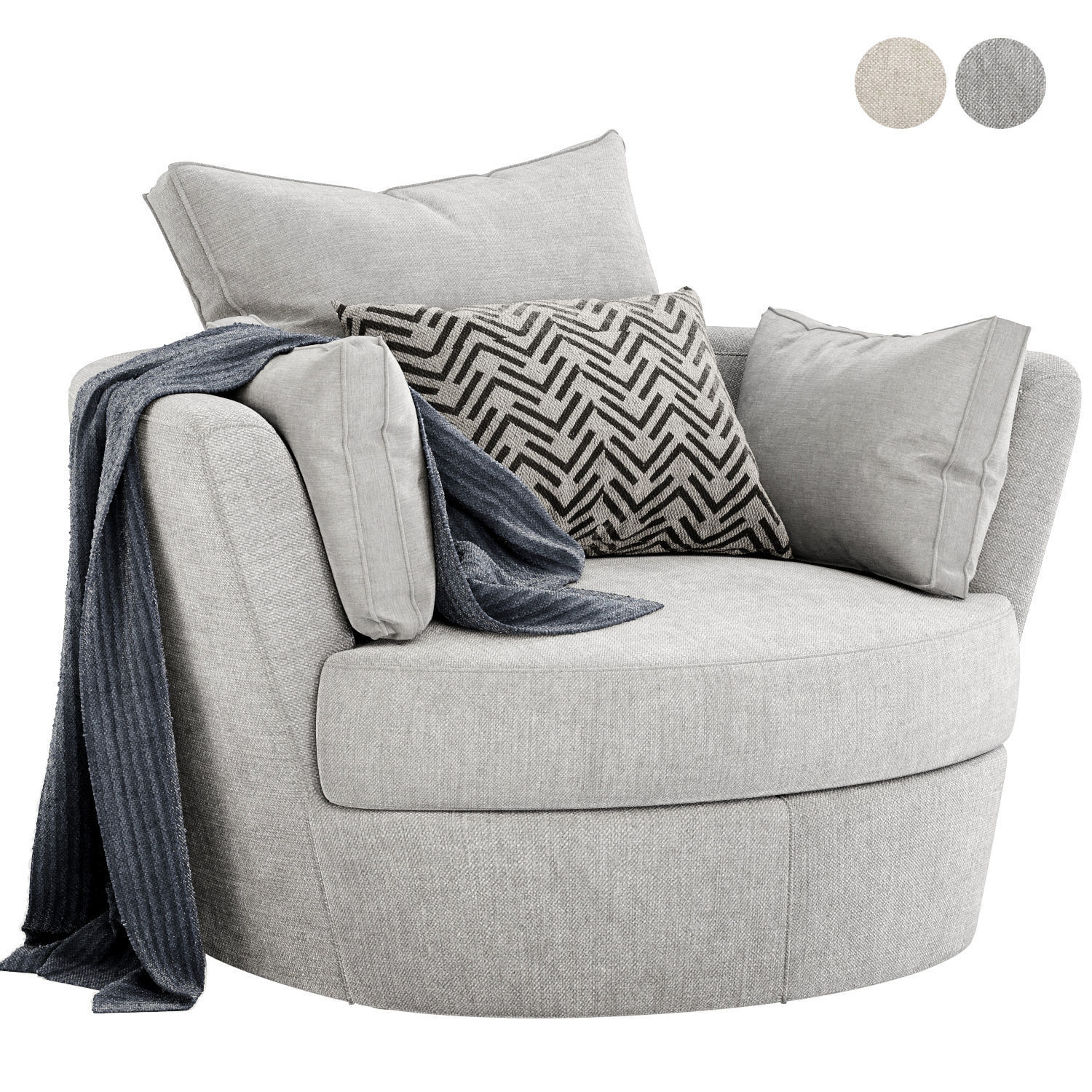 Molly swivel armchair 3D model_1