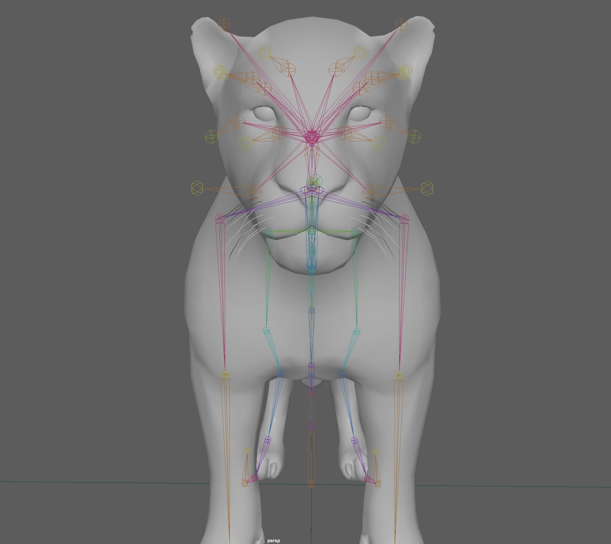 Lion female - Lioness Rig Low-poly 3D model_14