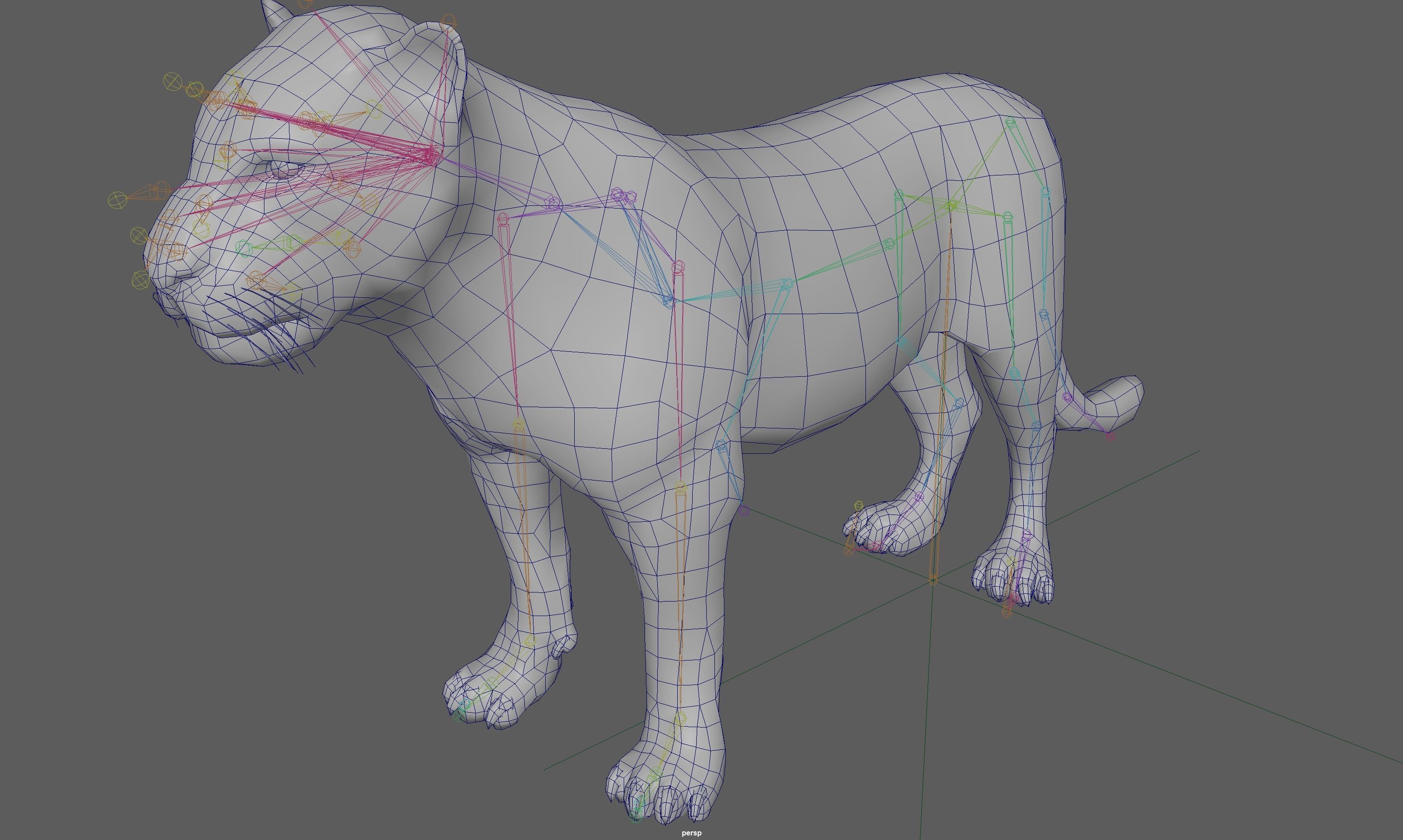 Lion female - Lioness Rig Low-poly 3D model_12