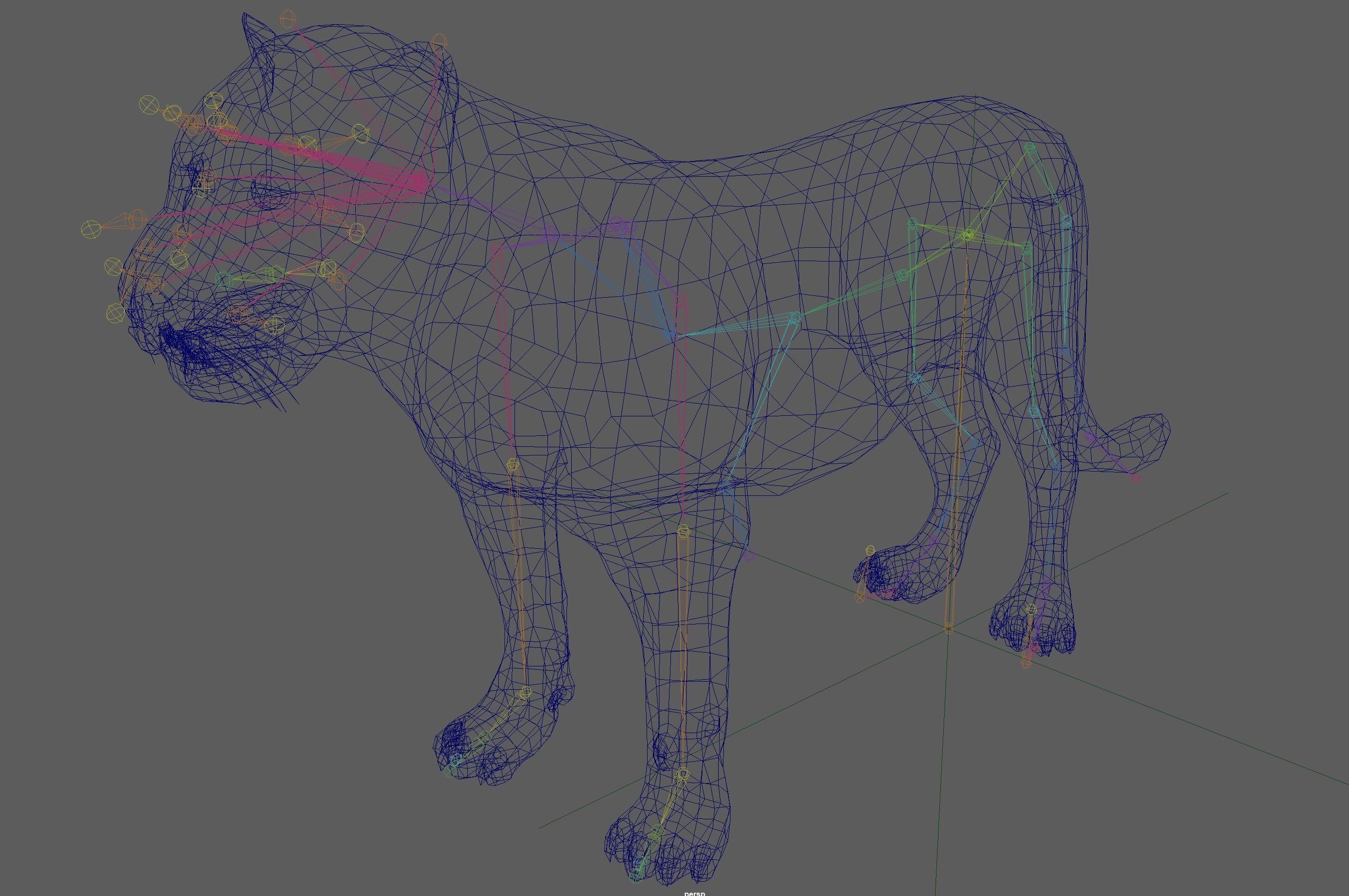 Lion female - Lioness Rig Low-poly 3D model_13