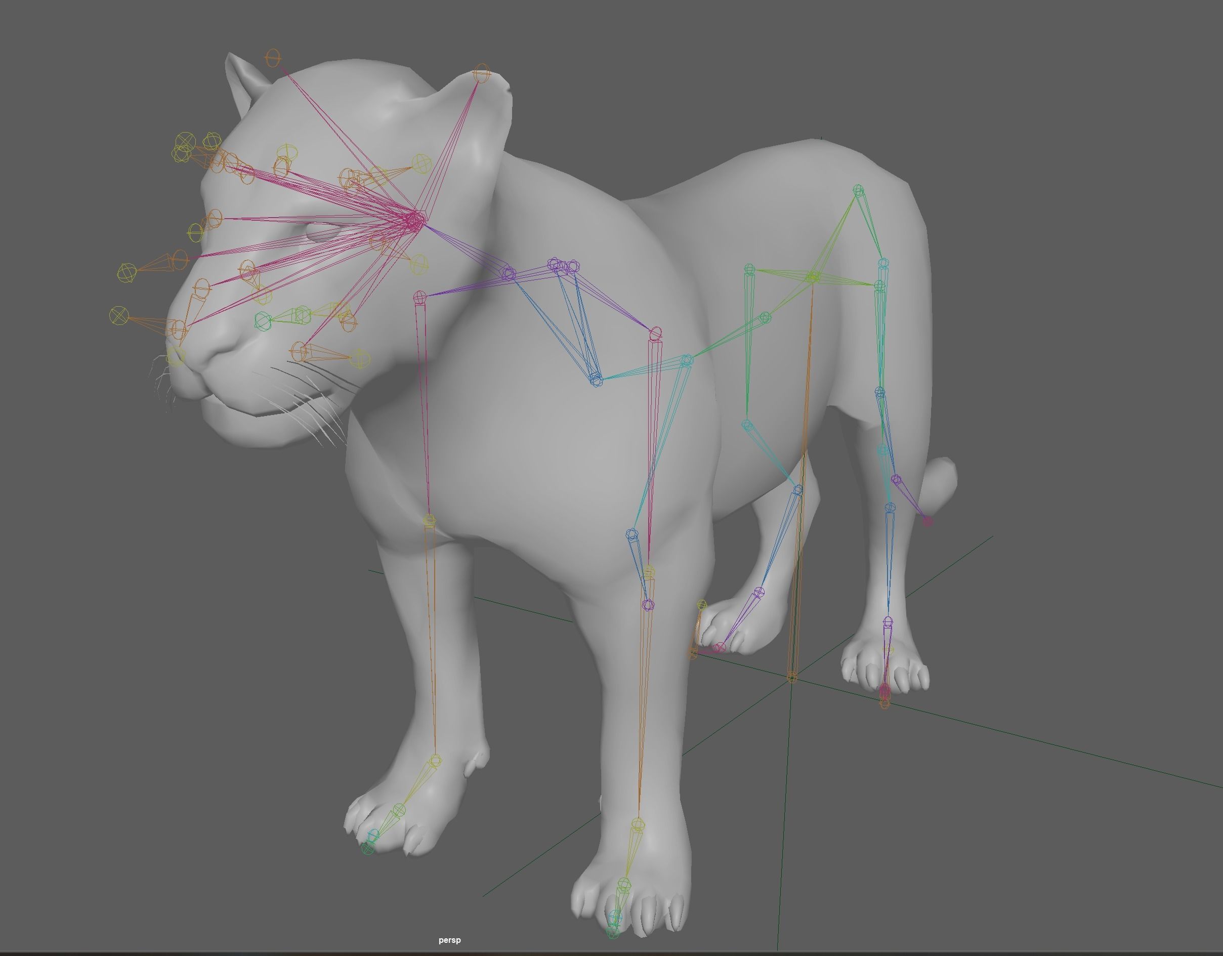 Lion female - Lioness Rig Low-poly 3D model_6