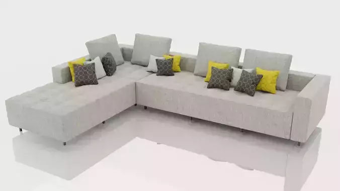 Corner White Sofa