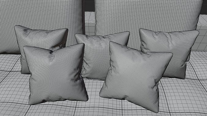Corner White Sofa 3D model 7
