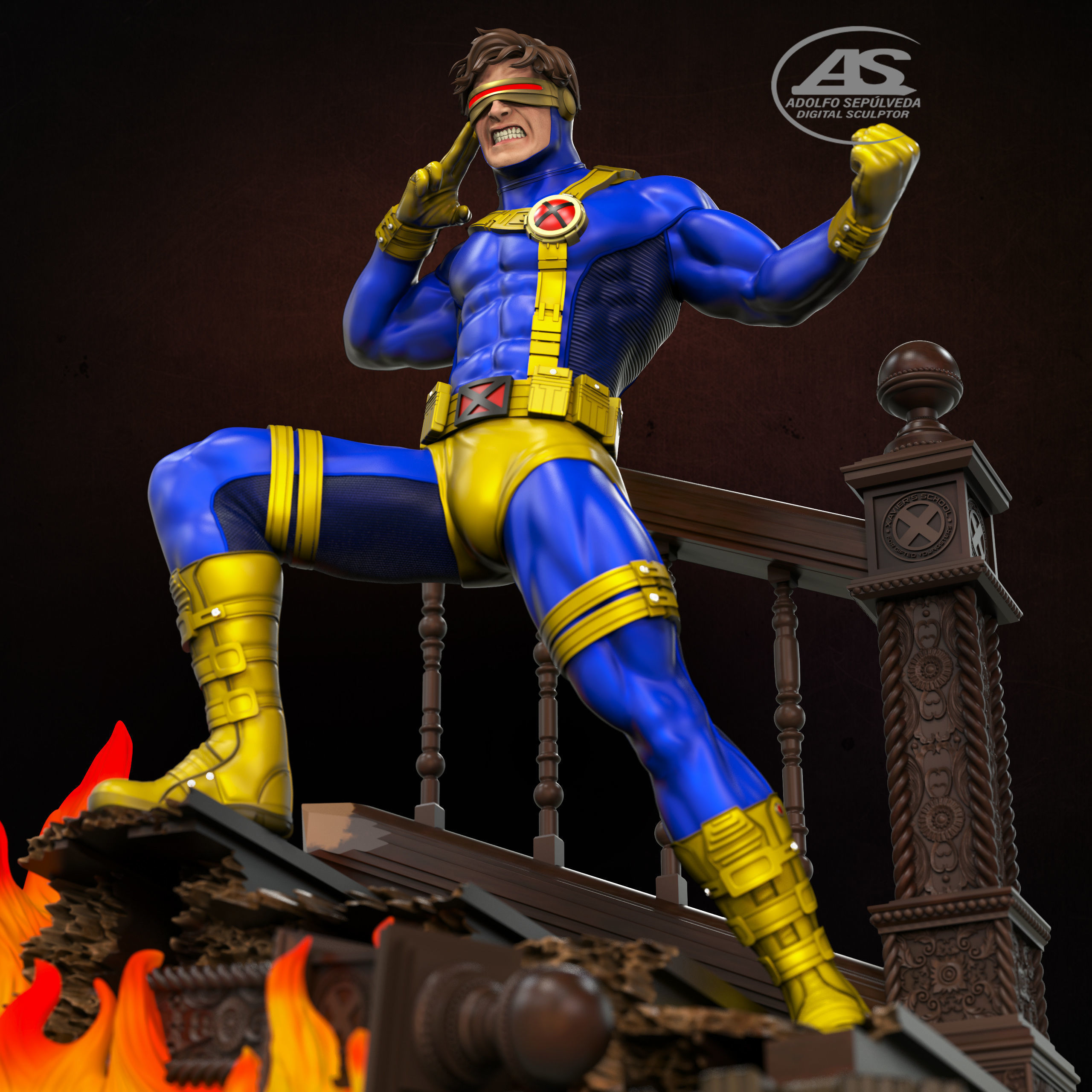 Cyclops X-MEN STL FILE 3D print model_5