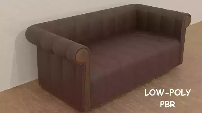 MODERN SOFA 3D MODEL LOWPOLY and PBR Low-poly 3D model Low-poly 3D model