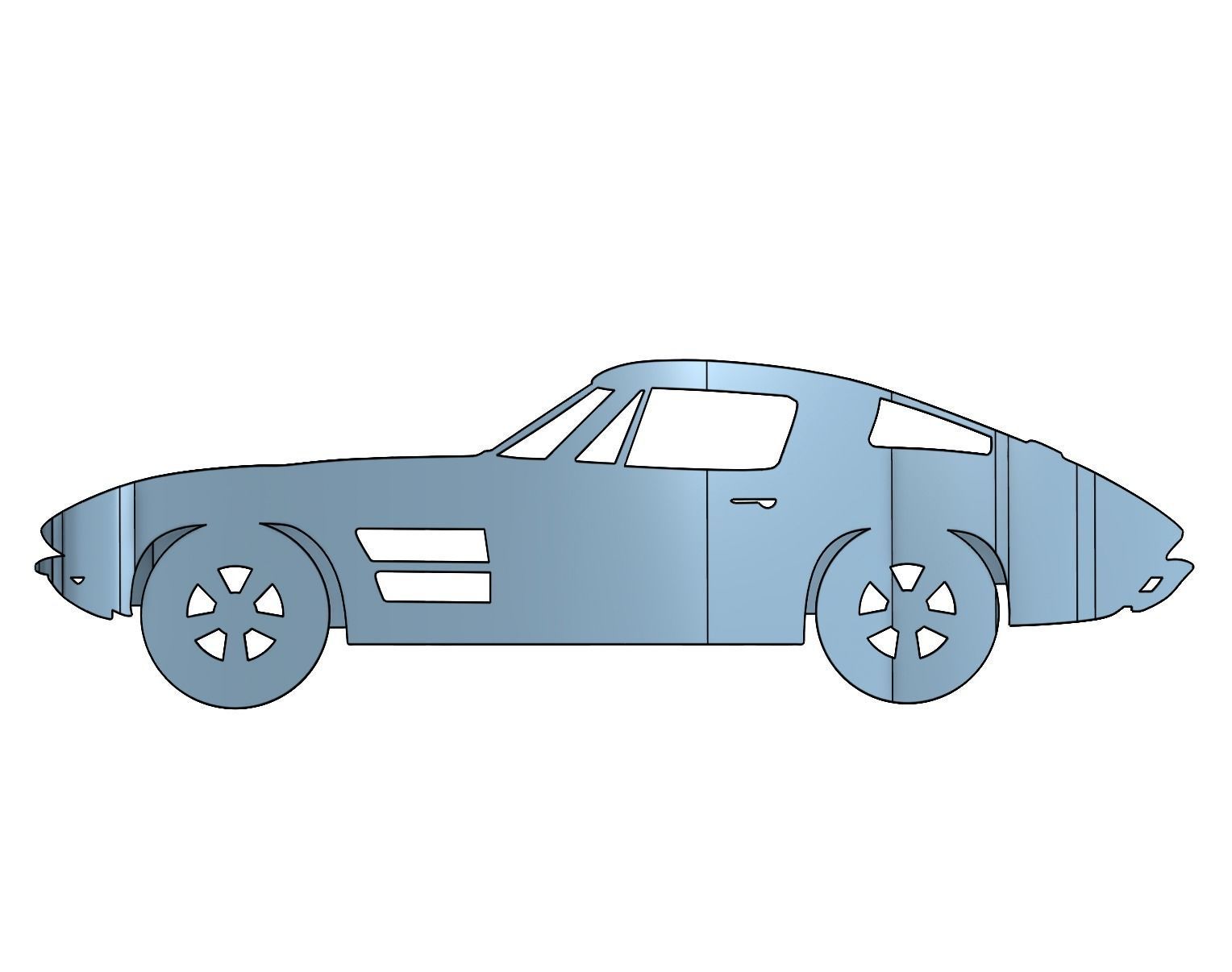 2021 C8 Corvette to 1963 Corvette illusion print 3D print model_1