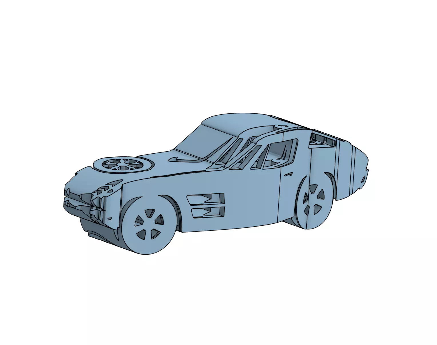 2021 C8 Corvette to 1963 Corvette illusion print 3D print model_0